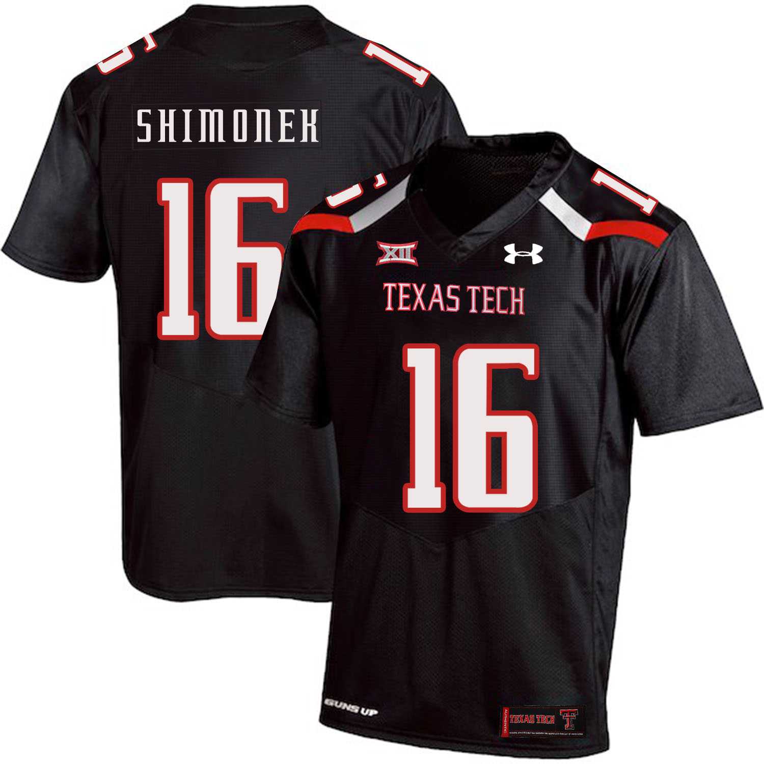 Texas Tech Red Raiders #16 Nic Shimonek Black College Football Jersey